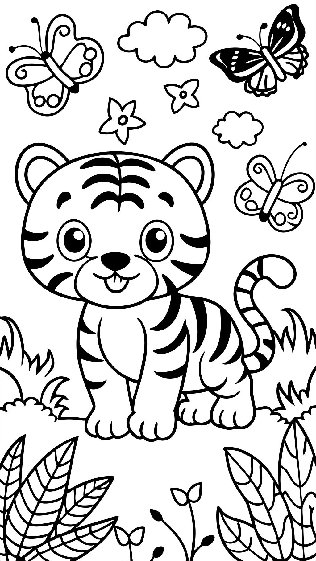 cute printable tiger coloring pages